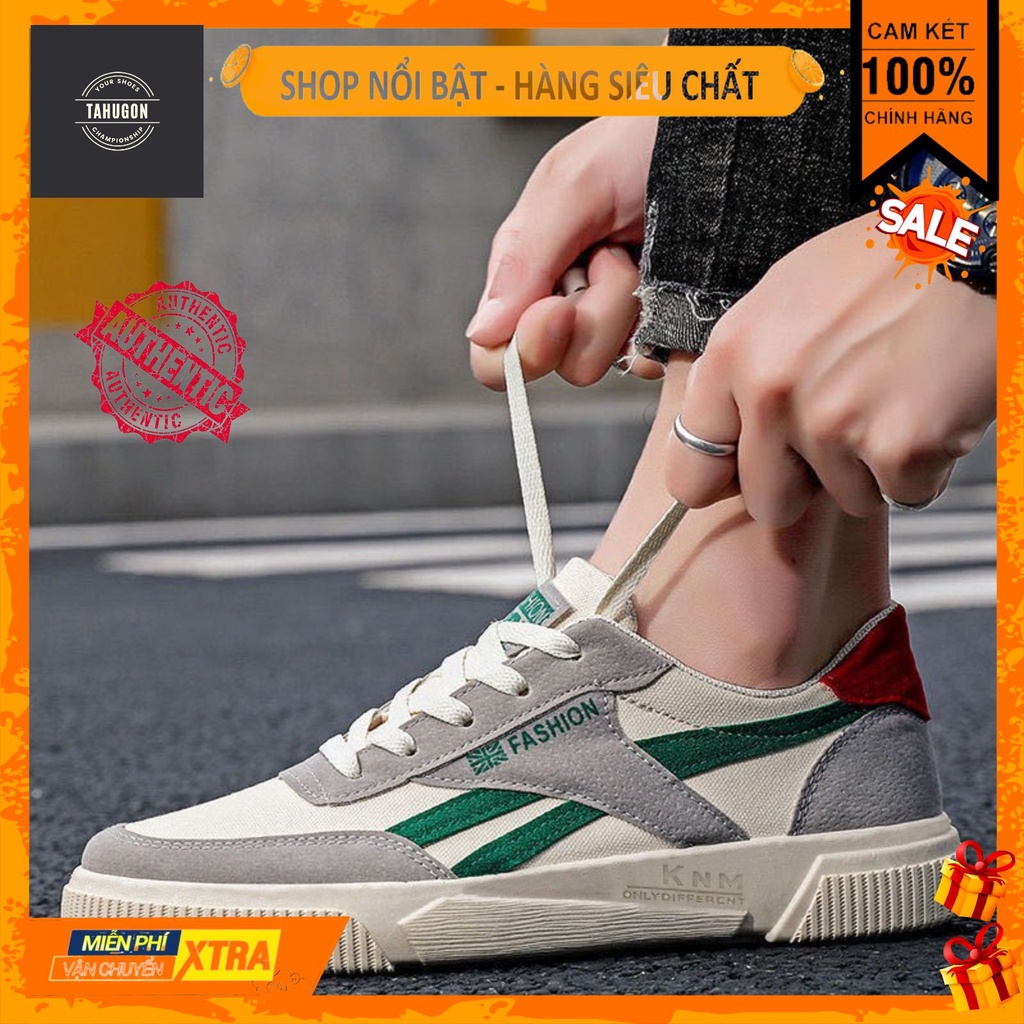 Giày thể thao nam Nỉ Tahugon kiểu dáng sneaker buộc dây cổ thấp dễ phối đồ, êm chân phù hợp đi học, đi chơi, đi làm | BigBuy360 - bigbuy360.vn