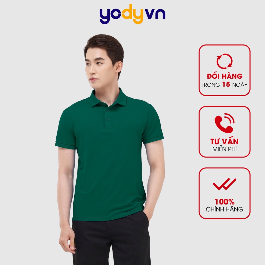 Polo YODY nam vải cotton phông tay ngắn, cổ bẻ APM5421