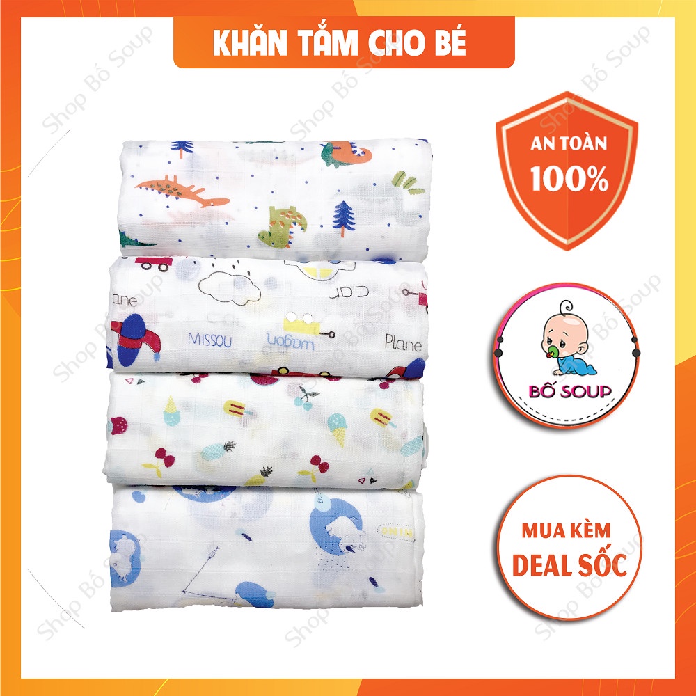 Khăn Xô Tắm Aden Sợi Tre 100% Chất Siêu Mềm Cho Bé