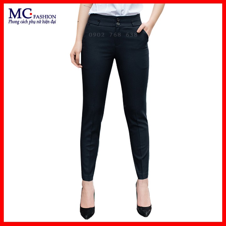 Quần âu nữ công sở ống côn màu tím than mc fashion q0248