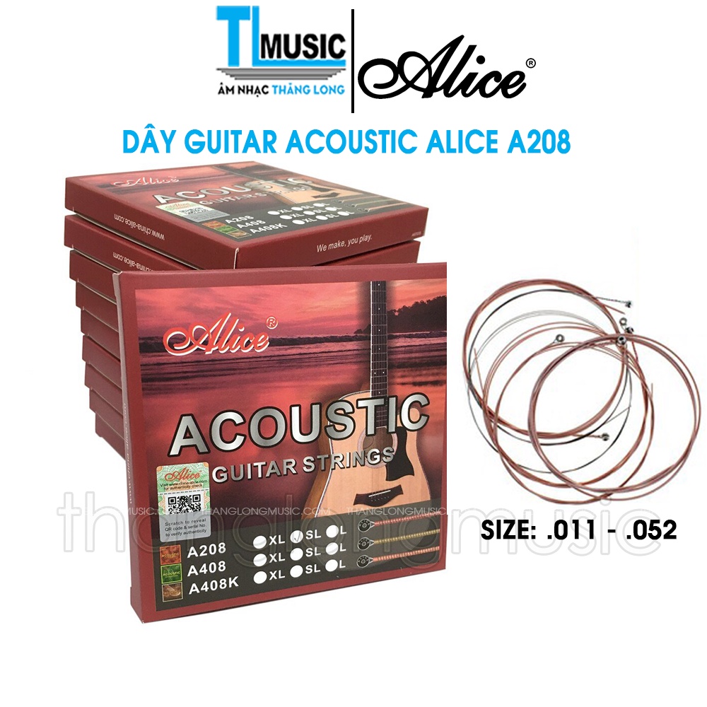 Bộ dây đàn guitar Acoustic Alice A208 (bao bì mới)