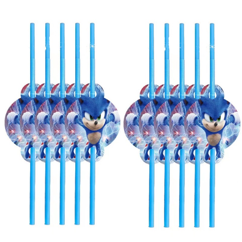 Set Bong Bóng + Thẻ Giấy Trang Trí Tiệc Sinh Nhật Chủ Đề Nhím Sonic The Hedgehog2 Ns3