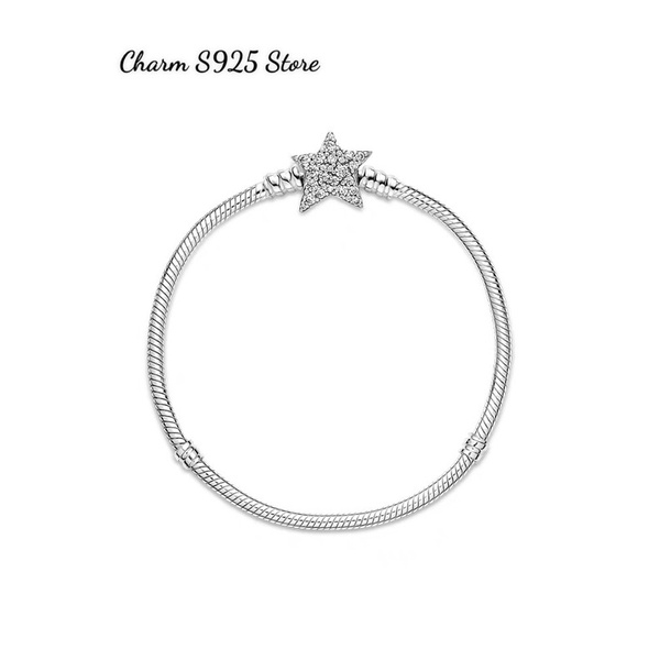 VÒNG TAY PAN ALE MỀM NGÔI SAO ĐÍNH ĐÁ BẠC S925 CAO CẤP