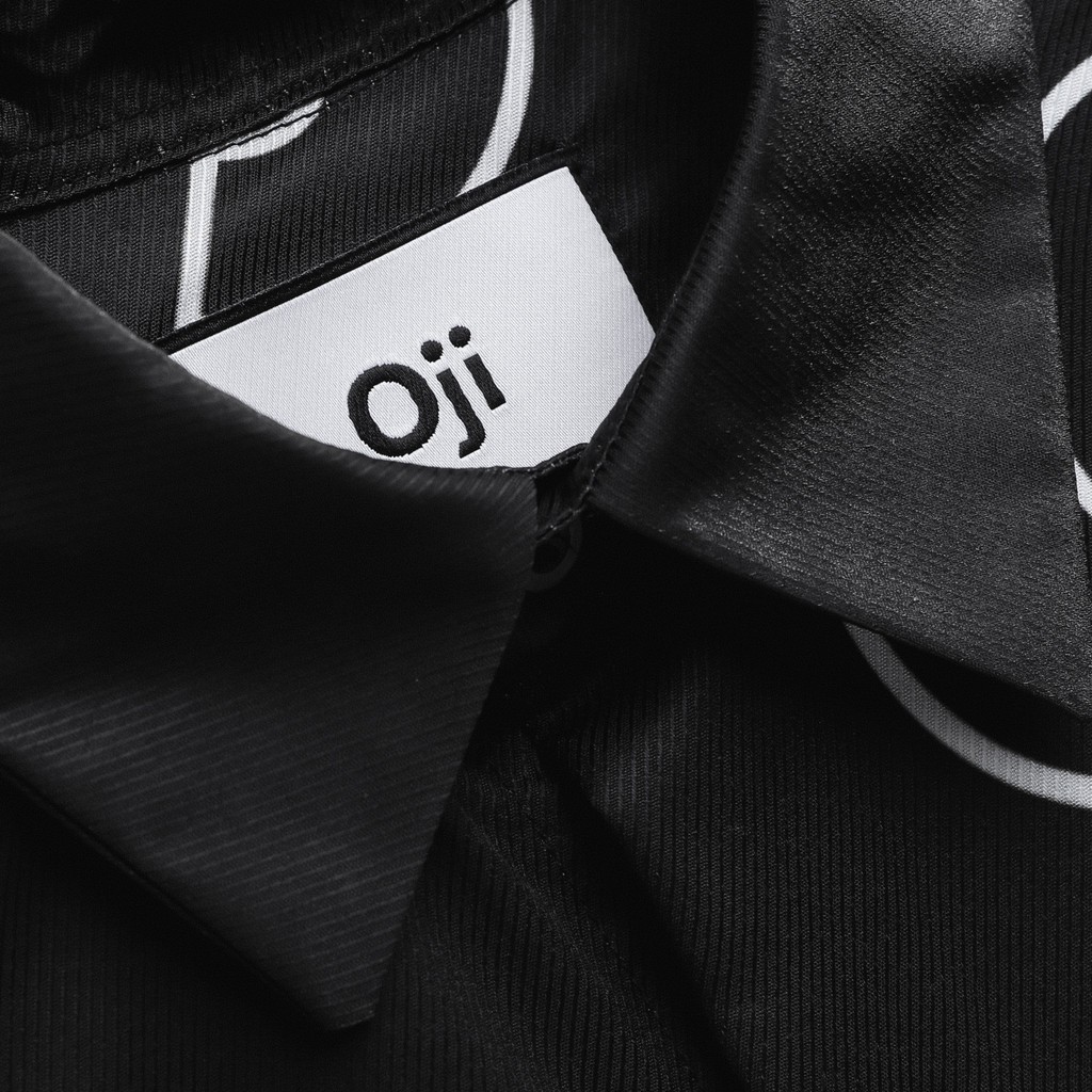 Áo sơ mi họa tiết Multi Oji Logo đen Nam Nữ vải lụa Twill cao cấp thoáng mát, form rộng thời trang | BigBuy360 - bigbuy360.vn