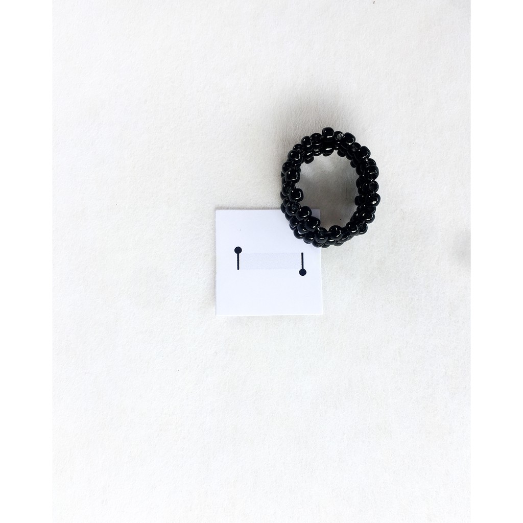 Nhẫn nữ hạt cườm màu đen #anotherRing