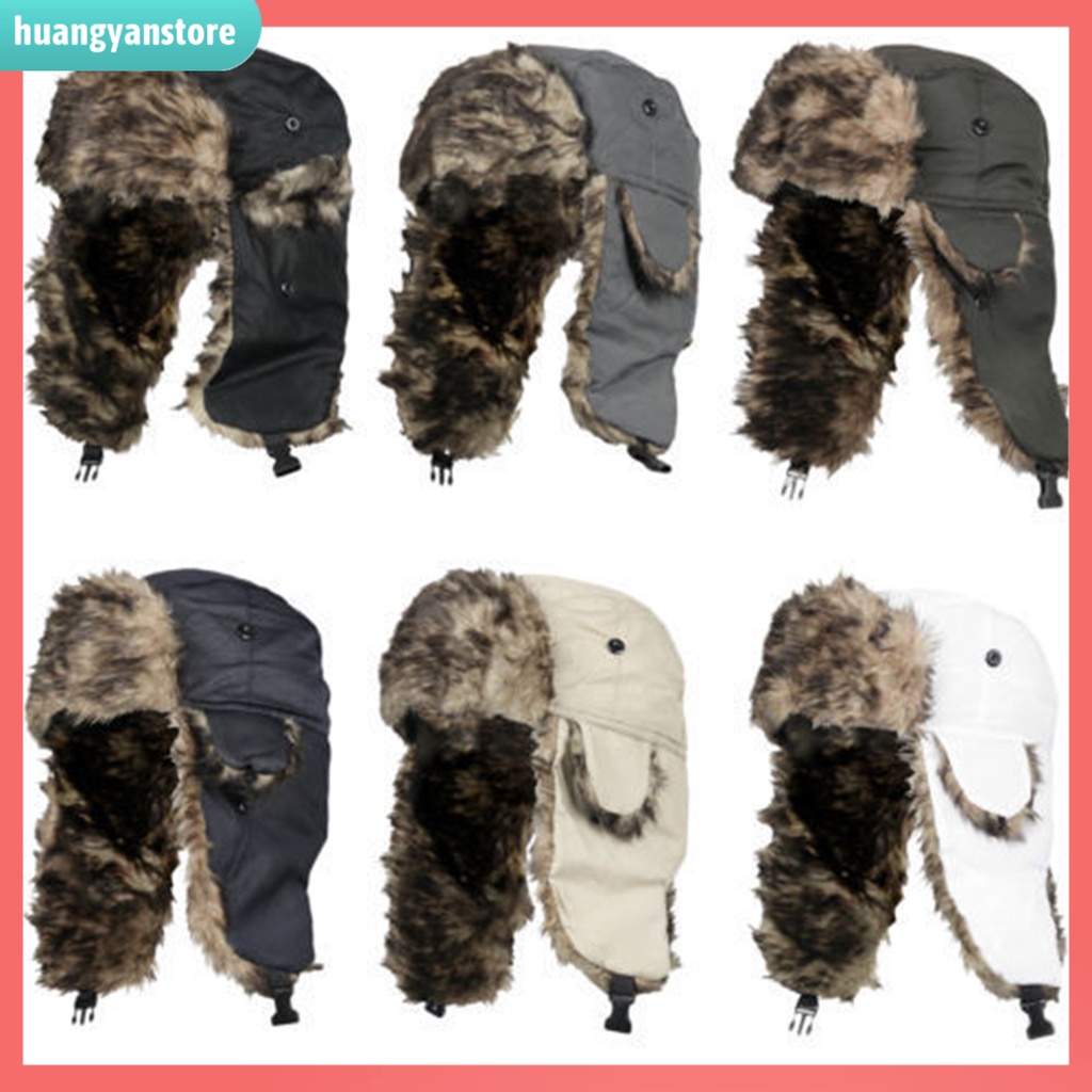 HY| Mũ giữ ấm trùm đầu che tai vào mùa lạnh Unisex