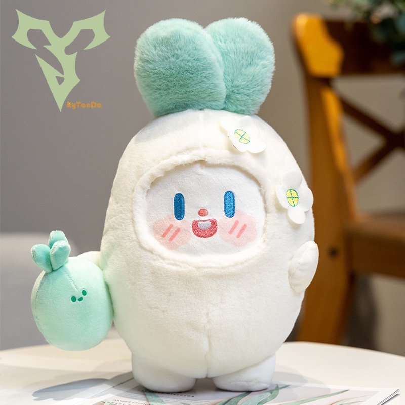 Đồ chơi nhồi bông Hình Thỏ Màu Trắng Cà Chua Dễ Thương Vui Nhộn