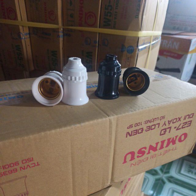 Đuôi Đèn Treo Xoáy E27 Màu Trắng, Đen - Hàng Việt Nam, Chất Lượng Cao