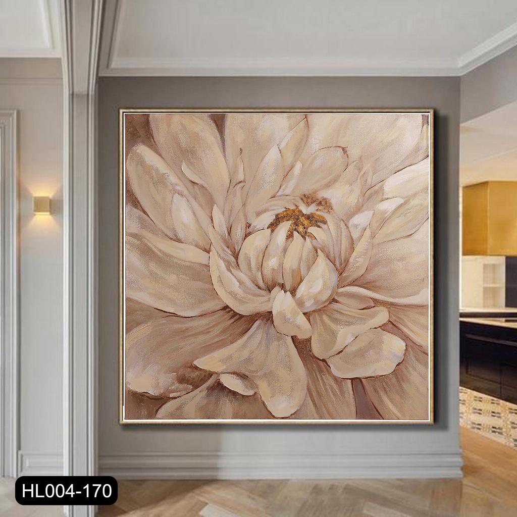 Tranh canvas treo tường hoa Màu hồng khổ vuông HL170 - 70 x 70 cm