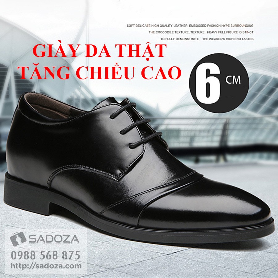 Giày tây nam da bò thật TĂNG CHIỀU CAO 6CM công sở lịch lãm trẻ trung GD66 thumbnail