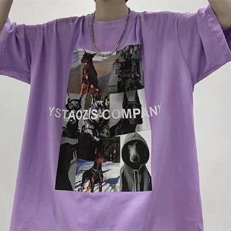 Áo Thun Tay Ngắn Dáng Rộng In Chữ Phong Cách Hip Hop Thời Trang Cho Nam Size M-5XL