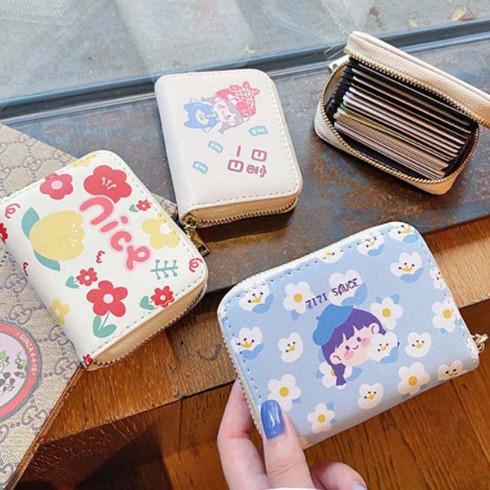 Ví Ngắn Đựng Thẻ Cài Khóa Kéo Mini Thời Trang Cho Nữ Giá Đỡ