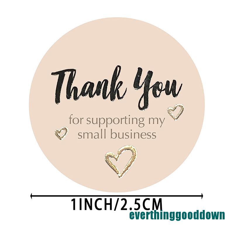 (Mới) Nhãn Dán Tròn In Chữ Thank You For Supporting My Small Made
