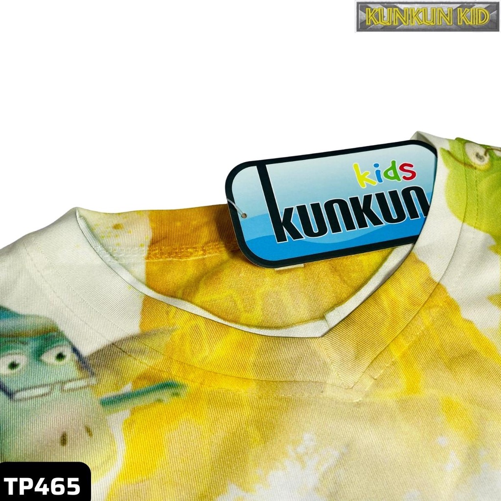 Quần áo trẻ em thun lạnh in 3d hình khủng long Kunkun Kid TP465