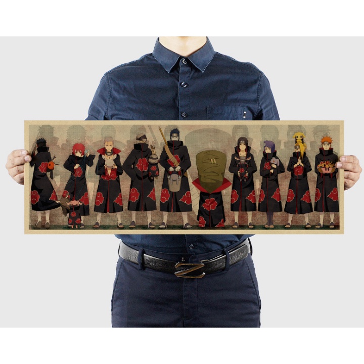 Bức tranh lớn in nhân vật hoạt hình Naruto kích thước 72.5x25cm