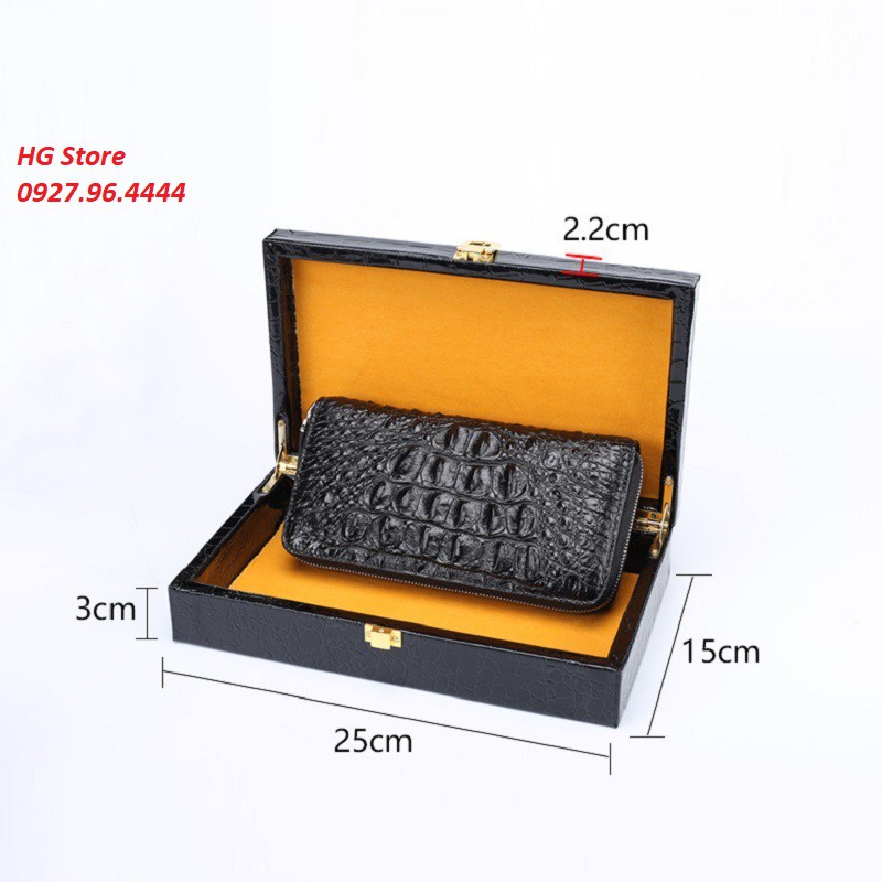 Ví Cầm Tay Nam Da Cá Sấu Thật Size 19cm(Bảo Hành 2 Năm)