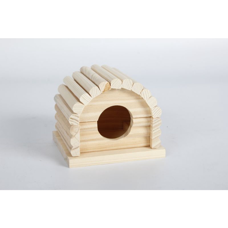Nhà Ngủ Cho Lồng Hamster Gỗ Thông Cao Cấp Mái Tròn 11*10*9cm