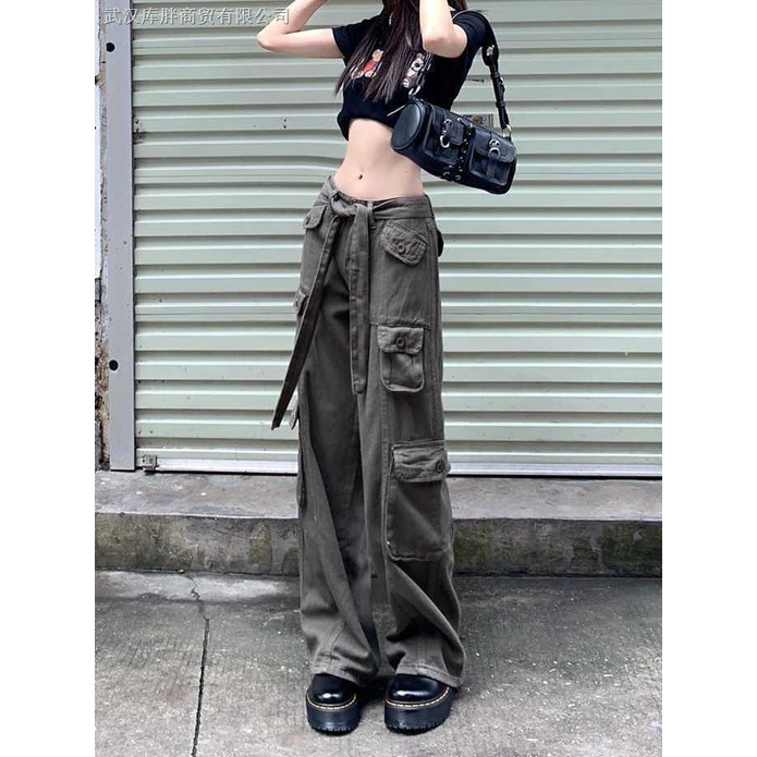 Quần Dài Ống Rộng Nhiều Túi Phong Cách Hip-Hop Mỹ Thời Trang Mới