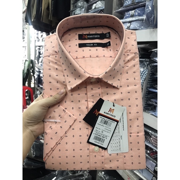 Sale 50% sơ mi ngắn tay Khatoco phom tailor fit