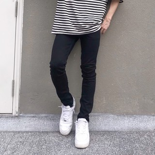 Quần Jean Nam Streetwear Cao Cấp FNOS Z10 Màu Đen Trơn - Form Slimfit - Có Zip Jean Thun Co Giãn.