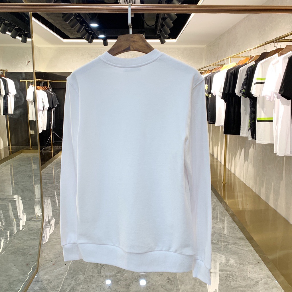 Balma1n 2021 Áo sweater cotton tay dài cổ tròn in chữ phong cách mới cho nam