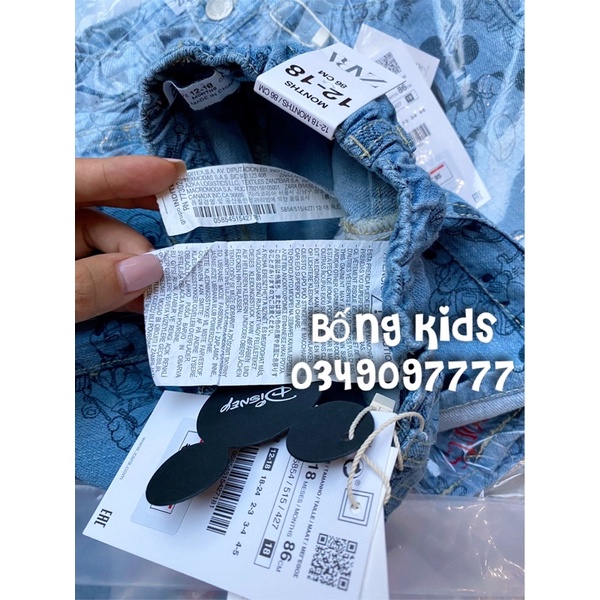 Quần Short Bé Trai &amp; Bé Gái Mickey Denim ZR