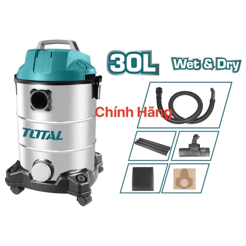 TOTAL Máy hút bụi 30L 1300W TVC13301 (Cam kết Chính Hãng 100%)