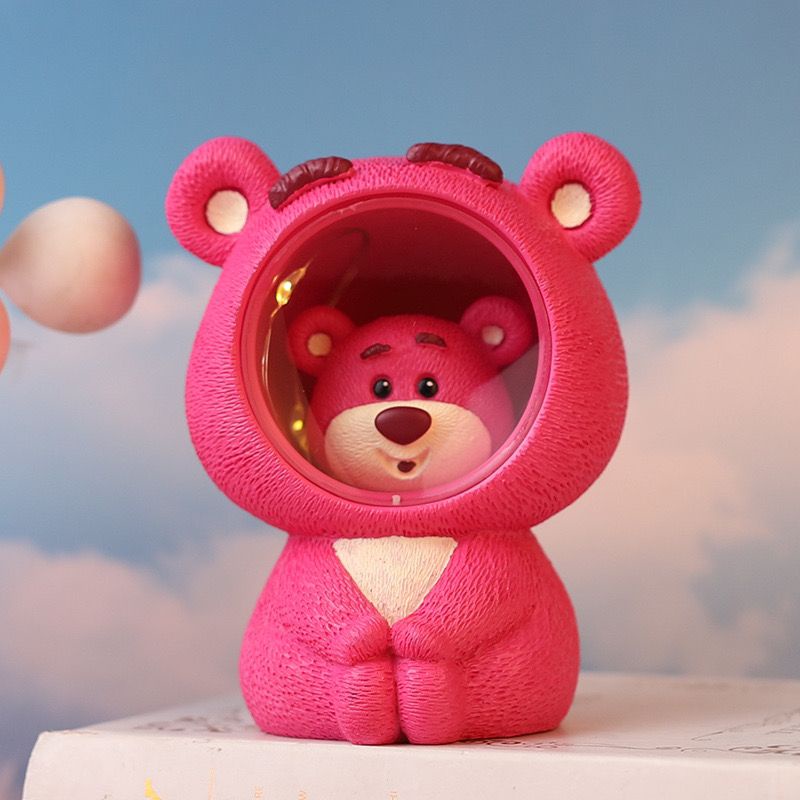 Đèn Ngủ Để Bàn Hình Gấu Và Dâu Tây Cỡ Nhỏ Dùng Trang Trí