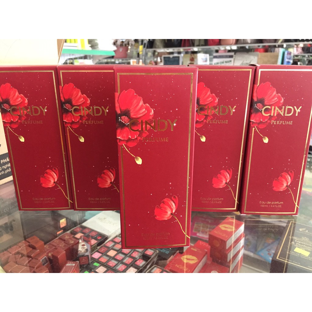 Nước hoa cindy chai trụ cao 100ml CHAI MÀU ĐỎ