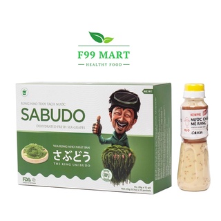 Rong nho Sabudo, rong nho tươi tách nước công nghệ Nhật Bản tặng sốt mè rang Kewpie