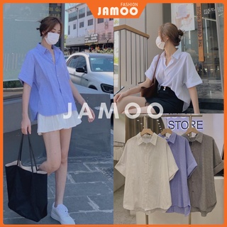 Áo sơ mi kẻ sọc vạt bàu khuy sau - Áo sơ mi kẻ JAMOO( Có hình thật/ sẵn)