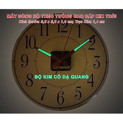 MÁY ĐỒNG HỒ TREO TƯỜNG KIM TRÔI CAO CẤP EASTAR – BỘ KIM VÀNG ĐỒNG CÓ DẠ QUANG – KÈM PIN MAXELL