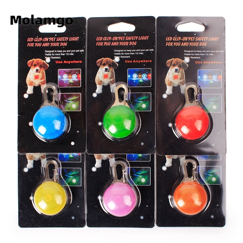 MOLAMGO  Thẻ Tròn Gắn Đèn Led Cho Thú Cưng