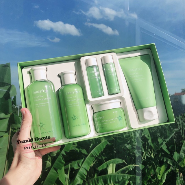 [Ảnh thật]{Chuẩn auth} Set dưỡng trà xanh Innisfree 6 món