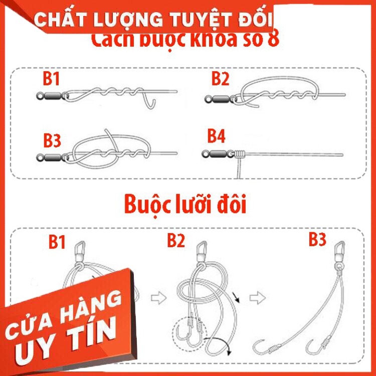 [Chất Lượng] Lưỡi Câu Cá Đôi Buộc Sẵn Chuyên Câu Đài, Cách buộc lưỡi câu cá, Lưỡi câu đài LC-2