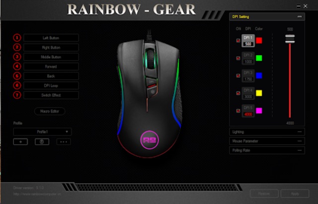 Chuột Rainbow Gear R350 Chuyên Game LED