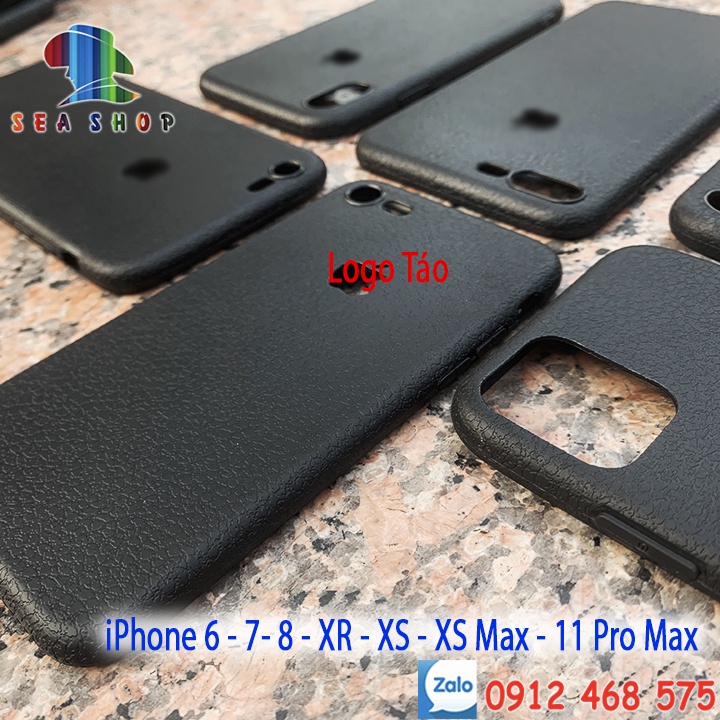 Ốp lưng iPhone vân da TN - Nhựa dẻo - Chống trơn trượt - ip6S, 6Plus, 7, 8 Plus, SE2, XR, XS Max, 11- Kính cường lực