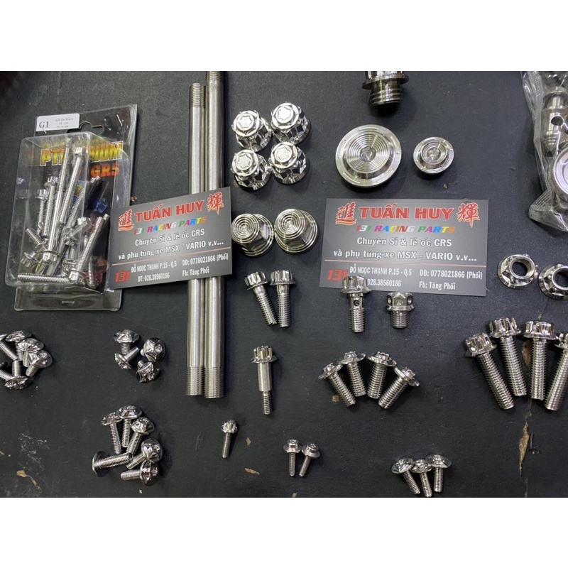 Combo full ốc salaya inox 304 và càng thắng cho xe honda yamaha wave zx blade dream future led fu sirius si