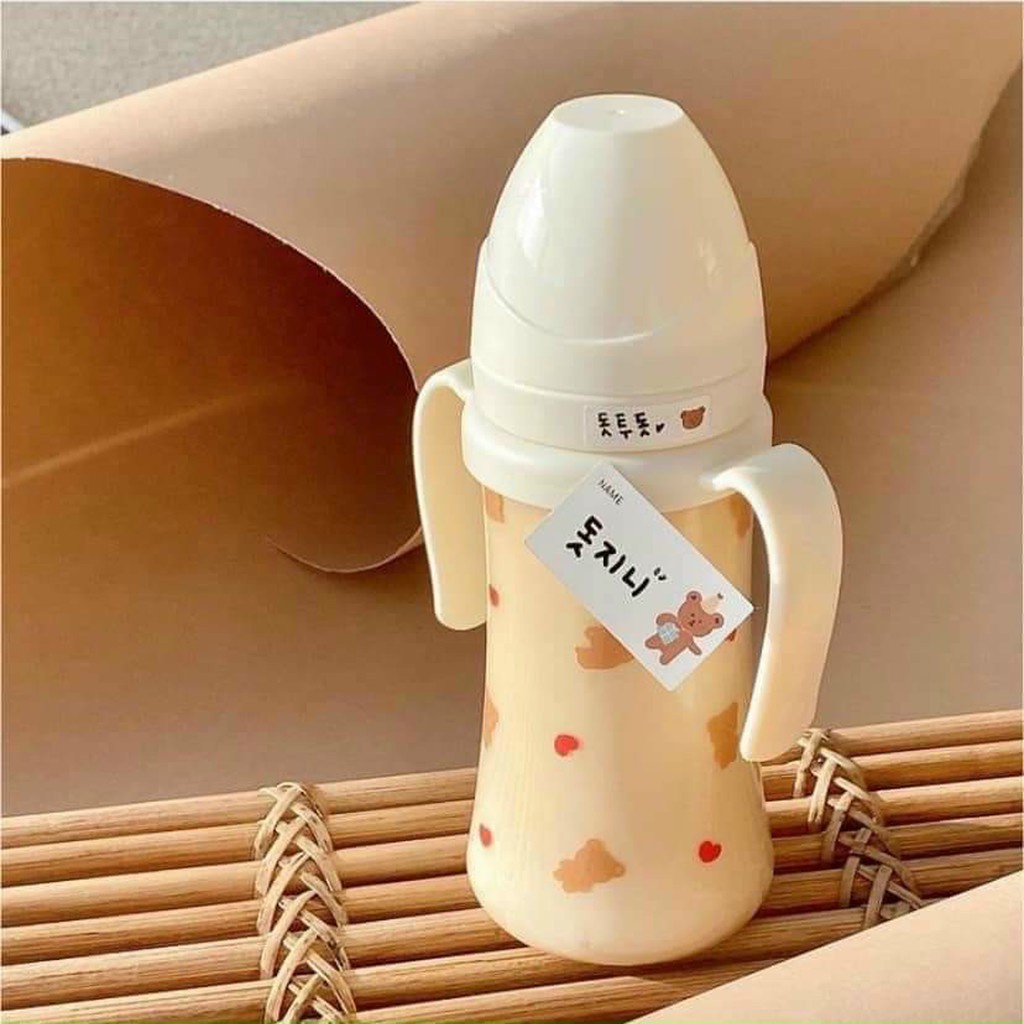 Bình sữa Grosmimi bản gấu Hàn Quốc PPSU 200ml 300ml cho bé - Made in Korea &lt;tách set&gt;