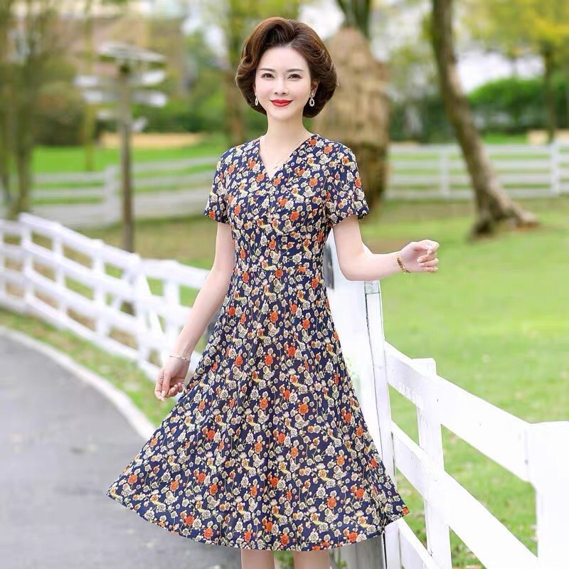 Đầm trung niên mùa xuân, đầm trung niên tết tặng mẹ