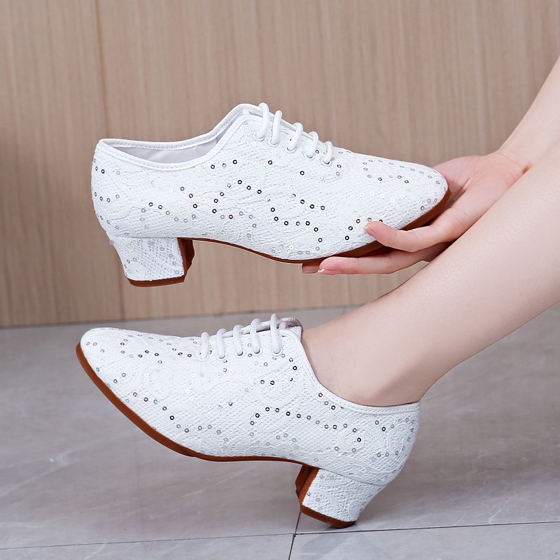 Giày Khiêu Vũ Đế Mềm Phối Lưới Thoáng Khí