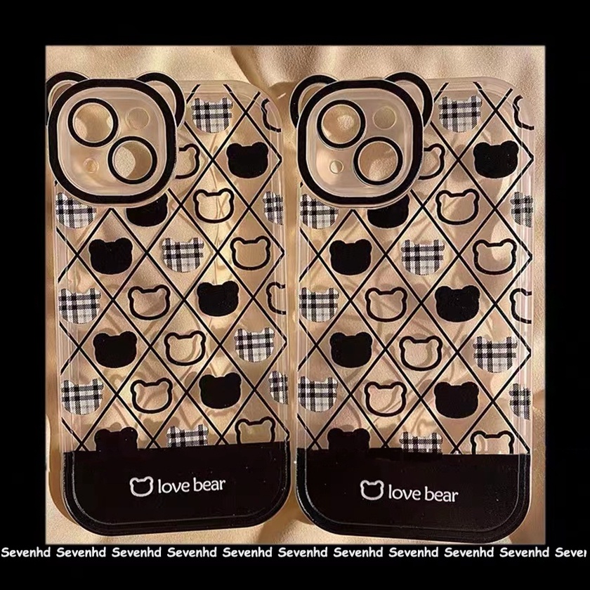 Ốp Điện Thoại Dẻo Họa Tiết Hoạt Hình Chú Gấu &amp; Tai Gấu Dễ Thương Cho iPhone 14 13 12 11 Pro Max Xs Max Xr X 6 6s Plus