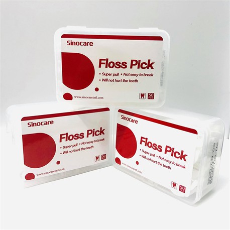 Hộp Tăm Chỉ Kẽ Răng Sinocare Floss Pick (Hộp 50 Cây)