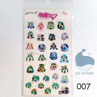 [SALE GIÁ XƯỞNG] Sticker Miku Vocaloid miếng dán trong suốt manga anime sticker manga anime