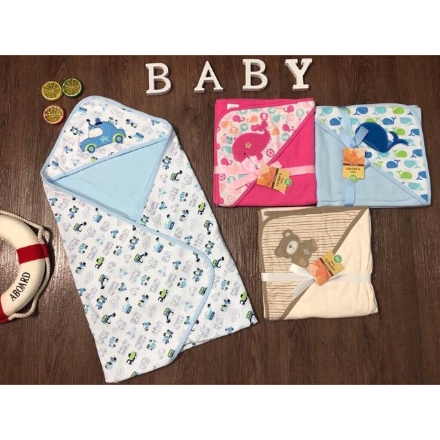 Chăn ủ carter 2 lớp cotton xuất dư dày dặn cho bé