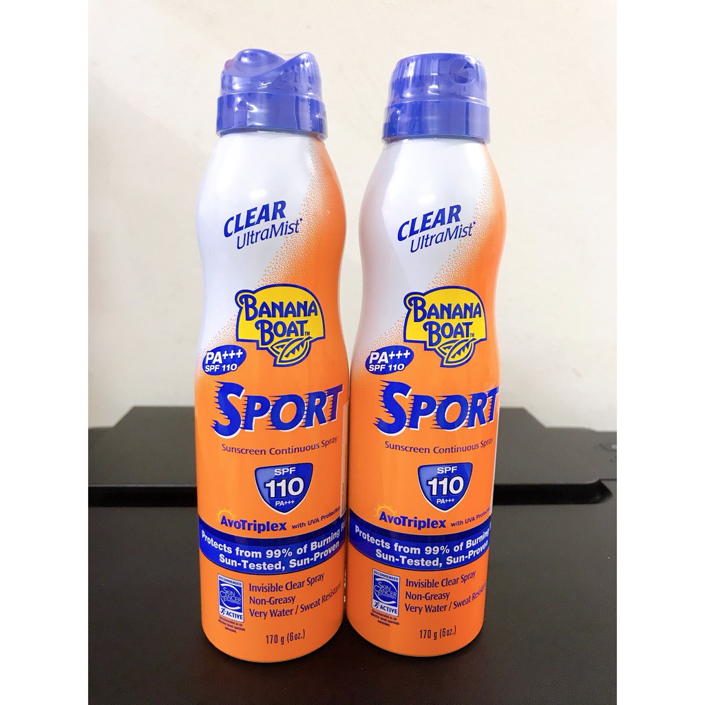 Combo 2 Chai Xịt Chống Nắng Banana Boat Sport Thể Thao PA+++ SPF110_170g*2(HSD 06/2022)