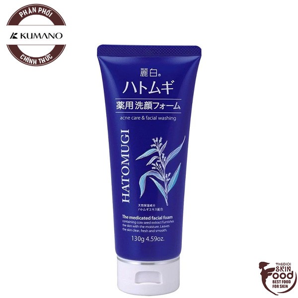 Sữa Rửa Mặt Ngừa Mụn, Sáng Da Hatomugi Acne Care & Facial Washing 130g