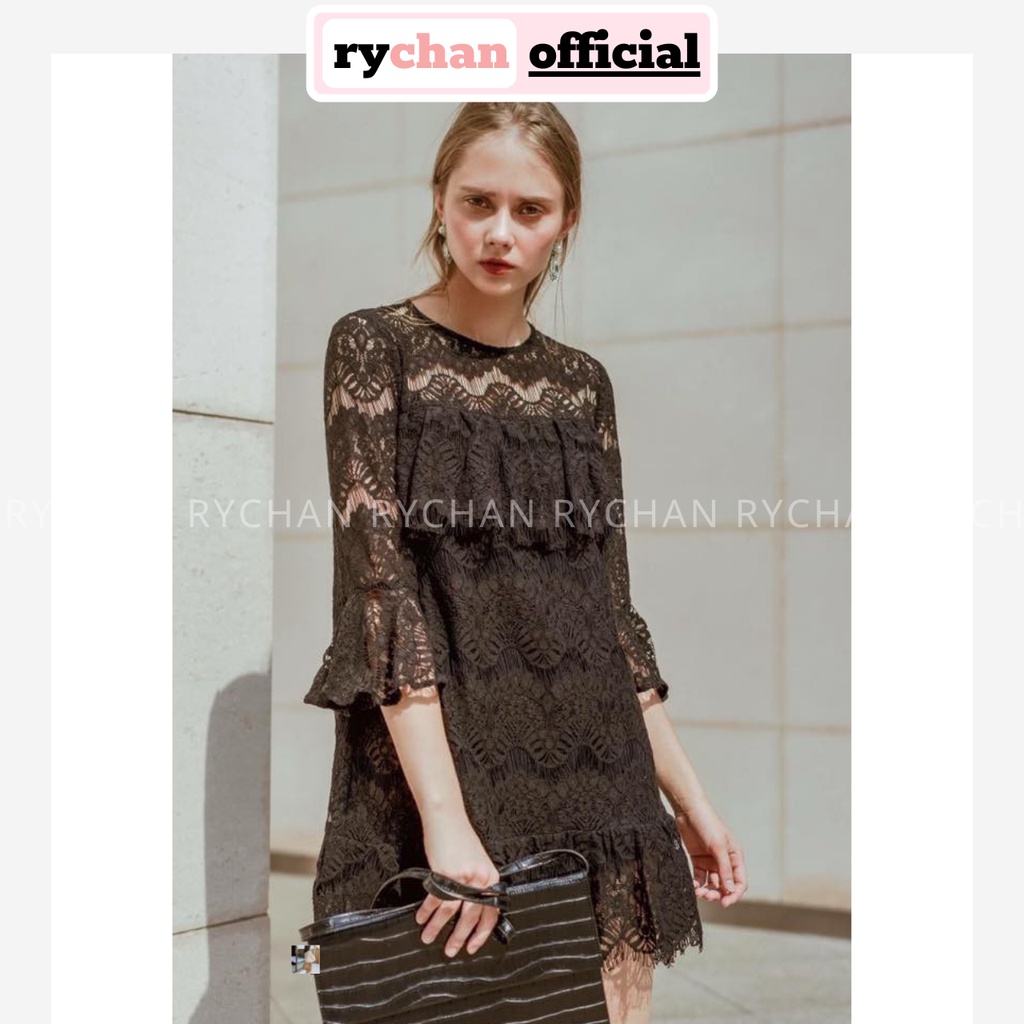 DS221 - Đầm Suông Xòe Ren Tay Loe Cực Hot