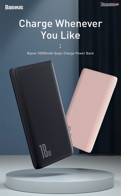 Pin dự phòng sạc nhanh Baseus Bipow 10000mAh PD/QC 18W (Powerdelivery / Quick Charge Power Bank ) POKA.STORE