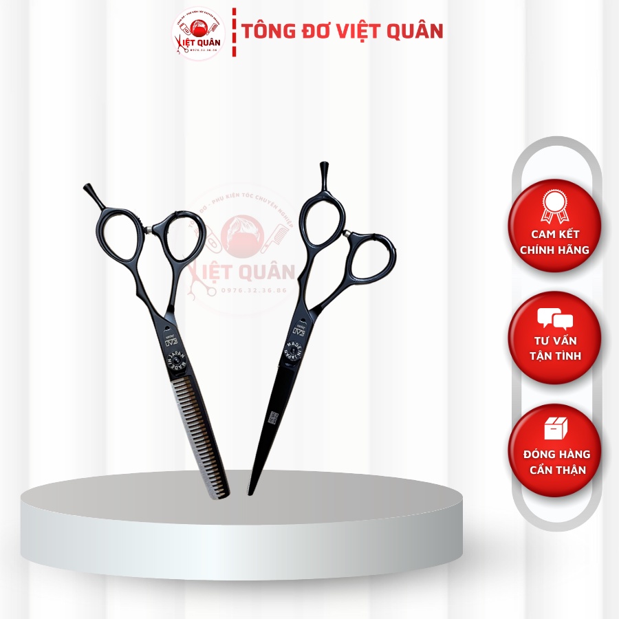 Bộ Kéo Hớt Tóc Nhật Bản 6INCH Tặng Bao Kéo Kasho 2 Lược Tony&Guy Cao Cấp Kasho VQA9